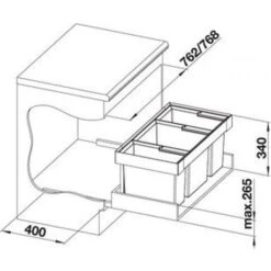 Blanco Poubelle Sous évier Flexon II Low 80/3, 3 Bacs 19+30+16 Litres -Bain Salle Produit Magasin poubelle flexon ii 80 3 525221 noir 2