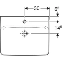 Geberit Lavabo Renova Plan 60 Cm 1 Trou Robinetterie Et 1 Trop-plein -Bain Salle Produit Magasin prima de 50 cm avec trop plein de longueur 50 cm ref 00131400000 2