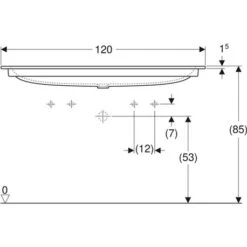 Geberit Lavabo Icon Light 120 Cm 2 Trous Robinetterie Et Sans Trop-plein