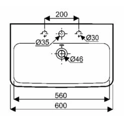 Geberit Lavabo Renova Compact 60 Cm 1 Trou Robinetterie Et 1 Trop-plein -Bain Salle Produit Magasin prima style compact de 60 cm compact de longueur 60 cm ref 00126400000 4