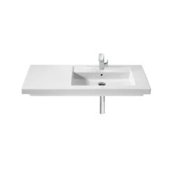 Roca Lavabo Prisma Asymétrique 110x45x10 Cm 1 Trou Percé à Droite Blanc Brillant