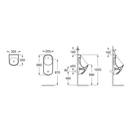 Roca Urinoir Proton Alim. Encastrée Par L'arrière 4 Roca Urinoir Proton Alim. Encastrée Par L'arrière – Image 2
