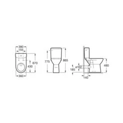 Roca Reservoir WC Access Blanc Alim. Latérale, 3/6 Litres -Bain Salle Produit Magasin reservoir access a341230000 blanc alim laterale 2
