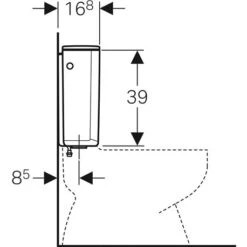 Geberit Reservoir WC Apparent AP128 Rinçage Interrompable Alimentation Par Le Bas à Gauche Ou à Droite -Bain Salle Produit Magasin reservoir apparent geberit 128013115 2