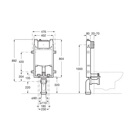 Roca Réservoir De WC Duplo One Complet Basic Compact 4 Roca Réservoir De WC Duplo One Complet Basic Compact – Image 2