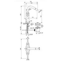 Ideal Standard Robinet Bidet Joy Neo Avec Tirette Et Vidage Bonde Métal Poignées Levier -Bain Salle Produit Magasin robinet bidet monotrou avec tirette et vidage bonde metal chrome joy neo 11