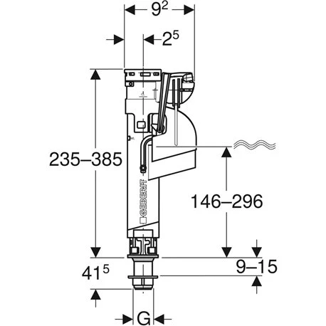 Geberit Mecanisme WC Robinet Flotteur Type 360 Pour Réservoir Apparent En Céramique 5 Geberit Mecanisme WC Robinet Flotteur Type 360 Pour Réservoir Apparent En Céramique – Image 3