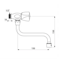 Robinet Monotrou Mural L. 150 Mm D275150 5 Robinet Monotrou Mural L. 150 Mm D275150 -Bain Salle Produit Magasin robinet monotrou mural d275150 l 150 mm 1