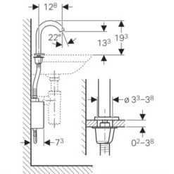 Geberit Robinetterie Lavabo Piave 116.166.21.1 Avec Mitigeur, Module Apparent -Bain Salle Produit Magasin robinetterie de lavabo geberit 116166211 2