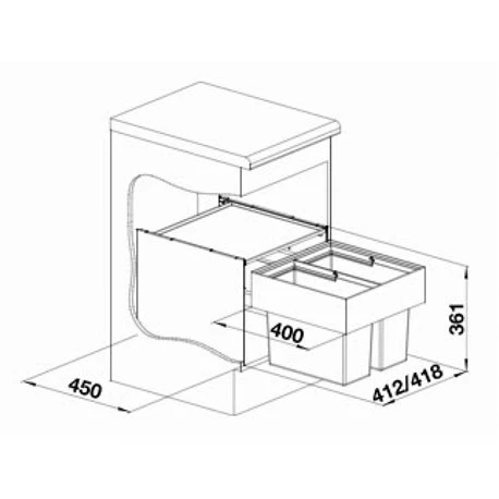 Blanco Poubelle Sous évier Select II 2 Bacs 16 + 16 Litres 7 Blanco Poubelle Sous évier Select II 2 Bacs 16 + 16 Litres – Image 5