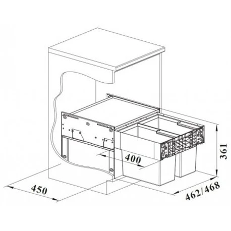 Blanco Poubelle Sous évier Select II 2 Bacs 19 + 19 Litres 5 Blanco Poubelle Sous évier Select II 2 Bacs 19 + 19 Litres – Image 3