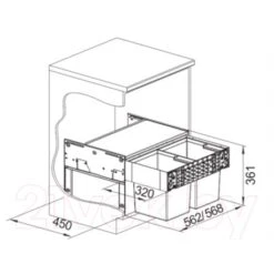 Blanco Poubelle Sous évier Select II Compact 60/2, 2 Bacs 17 + 17 Litres -Bain Salle Produit Magasin select ii compact 60 2 526207 2 bacs 17 17 litres 3