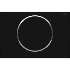 Geberit Plaque WC Sigma10 Noir Anneau Chromé Brillant