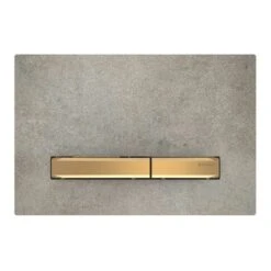 Geberit Plaque WC Sigma50 Aspect Béton Touches Laiton