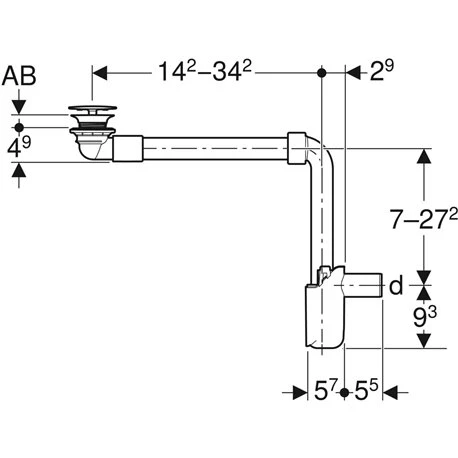 Geberit Siphon à Tube Plongeur Ø 32 Mm, Gain De Place épaisseur Lavabo 15-20 Mm 4 Geberit Siphon à Tube Plongeur Ø 32 Mm, Gain De Place épaisseur Lavabo 15-20 Mm – Image 2