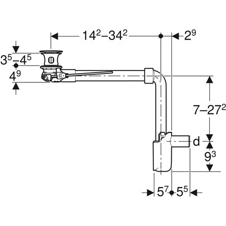 Geberit Siphon à Tube Plongeur Ø 40 Mm, Gain De Place Bonde Déclenchement Par Levier 4 Geberit Siphon à Tube Plongeur Ø 40 Mm, Gain De Place Bonde Déclenchement Par Levier – Image 2