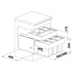 Blanco Poubelle Sous évier Tiroir Supérieur, Pour Select II 7+ 2.5 + 2.5 Litres 9 Blanco Poubelle Sous évier Tiroir Supérieur, Pour Select II 7+ 2.5 + 2.5 Litres -Bain Salle Produit Magasin tiroir superieur 526212 pour select ii 3