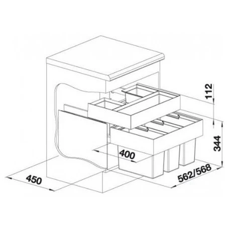Blanco Poubelle Sous évier Tiroir Supérieur, Pour Select II 7+ 2.5 + 2.5 Litres 6 Blanco Poubelle Sous évier Tiroir Supérieur, Pour Select II 7+ 2.5 + 2.5 Litres – Image 4