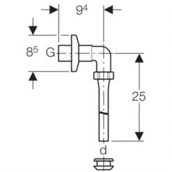 Geberit Tube De Chasse 119.688.21.1 Chomé Brillant