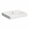 Geberit Lavabo Smyle Square 60 Cm 1 Trou Percé Robinetterie -Bain Salle Produit Magasin varicor trigo 1 trou perce 60 x 48 x 16 cm ref 00130600000