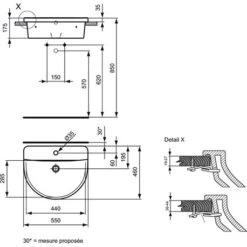 Ideal Standard Vasque Arc Connect 55x46 Cm à Encastrer Par-dessus -Bain Salle Produit Magasin vasque arc connect e797801 55x46 cm a encastrer par dessus 2