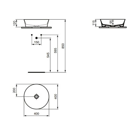 Ideal Standard Vasque Ipalyss Blanc Brillant Ø40 Cm Sans Trop Plein Et Sans Plage De Robinetterie 3 Ideal Standard Vasque Ipalyss Blanc Brillant Ø40 Cm Sans Trop Plein Et Sans Plage De Robinetterie