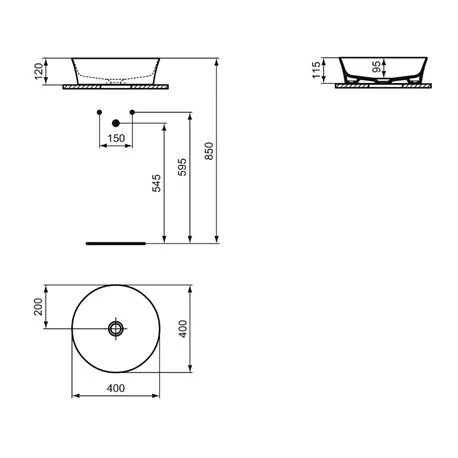 Ideal Standard Vasque Ipalyss Bleu Poudré Ø40 Cm Sans Trop Plein Et Sans Plage De Robinetterie 3 Ideal Standard Vasque Ipalyss Bleu Poudré Ø40 Cm Sans Trop Plein Et Sans Plage De Robinetterie
