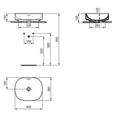 Ideal Standard Vasque Linda-X 45x38 Cm Soie Blanche, Sans Trou Robinetterie, Avec Trop Plein -Bain Salle Produit Magasin vasque linda x 45x38 cm soie blanche sans trou robinetterie avec trop plein 4