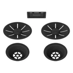 Blanco Set De 2 Bondes 239979 Noir Pour Cuve Double Ø90 Mm