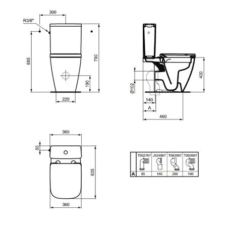 Ideal Standard WC à Poser I.Life S Sans Bride Abattant Thermodur 3 Ideal Standard WC à Poser I.Life S Sans Bride Abattant Thermodur