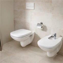 Roca WC Suspendu Debba Round Blanc 35,5x54x44 Cm, Avec Abattant Frein De Chute -Bain Salle Produit Magasin wc suspendu blanc 355x54x44 cm debba round 2