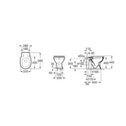 Roca WC à Poser Carmen Blanc Brillant, Alim. Indépendante, 37x56x44,5 Cm -Bain Salle Produit Magasin wc suspendu carmen a3440a9000 3