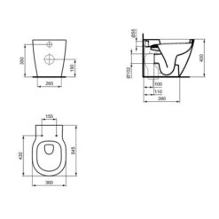 Ideal Standard WC Suspendu Connect 550x365x450 Mm Sans Bride 15 Ideal Standard WC Suspendu Connect 550x365x450 Mm Sans Bride -Bain Salle Produit Magasin wc suspendu e711501 connect 55x365 cm 6