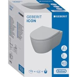 Geberit WC Suspendu ICon 501.664.00.1 530x375x360 Mm Frein De Chute -Bain Salle Produit Magasin wc suspendu icon 501664001 530x375x360 mm frein de chute 4