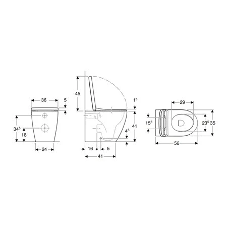 Geberit WC Suspendu Renova 370x390x530 Mm Sans Bride 4 Geberit WC Suspendu Renova 370x390x530 Mm Sans Bride – Image 2
