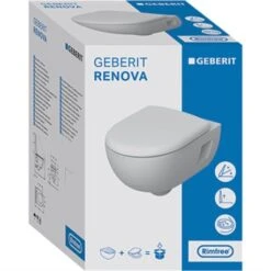 Geberit WC Suspendu Renova 500.800.00.1 530x370x390 Mm Frein De Chute -Bain Salle Produit Magasin wc suspendu renova 500800001 avec abattant wc 4