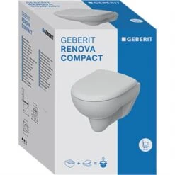 Geberit WC Suspendu Renova Compact 500.804.00.1 480x370x400 Mm Avec Bride -Bain Salle Produit Magasin wc suspendu renova compact 500804001 avec abattant wc 4