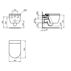 Ideal Standard WC Suspendu Blend Curve 545x360x400 Mm Sans Bride -Bain Salle Produit Magasin wc suspendu t374901 blend curve 545x36 cm 10