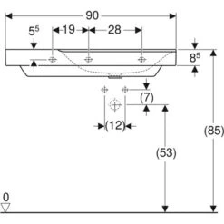 Geberit Lavabo Xeno² 90 Cm Plage De Dépose à Gauche -Bain Salle Produit Magasin xeno keramag design de 90 cm 1 trou perce cuve a droite ref 157290000 2